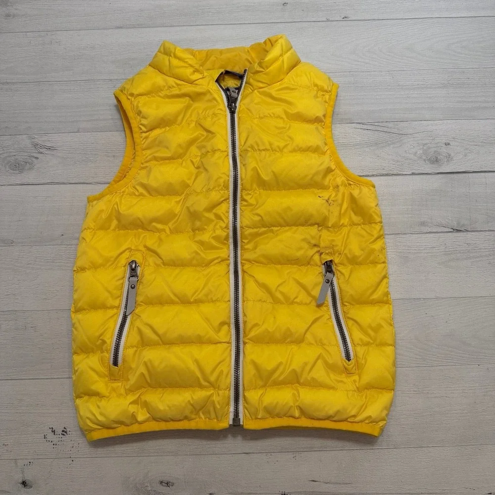 Hanna Andersson kids yellow down puffer vest 6/7‎